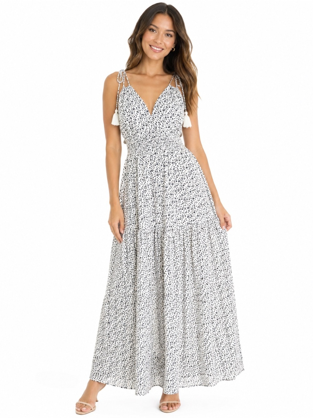 Elegant Navy and White Women's Dress